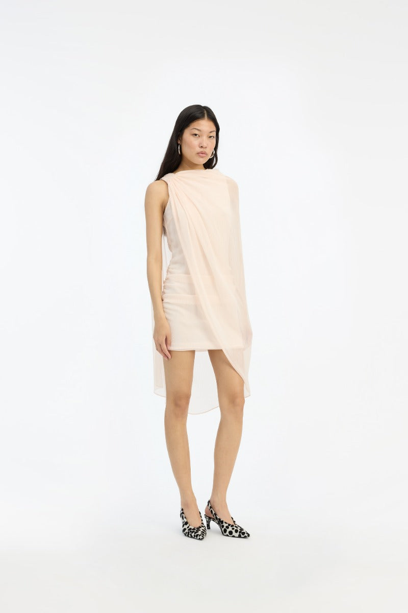 CHIFFON MINI CAPE DRESS
