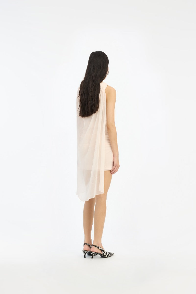 CHIFFON MINI CAPE DRESS