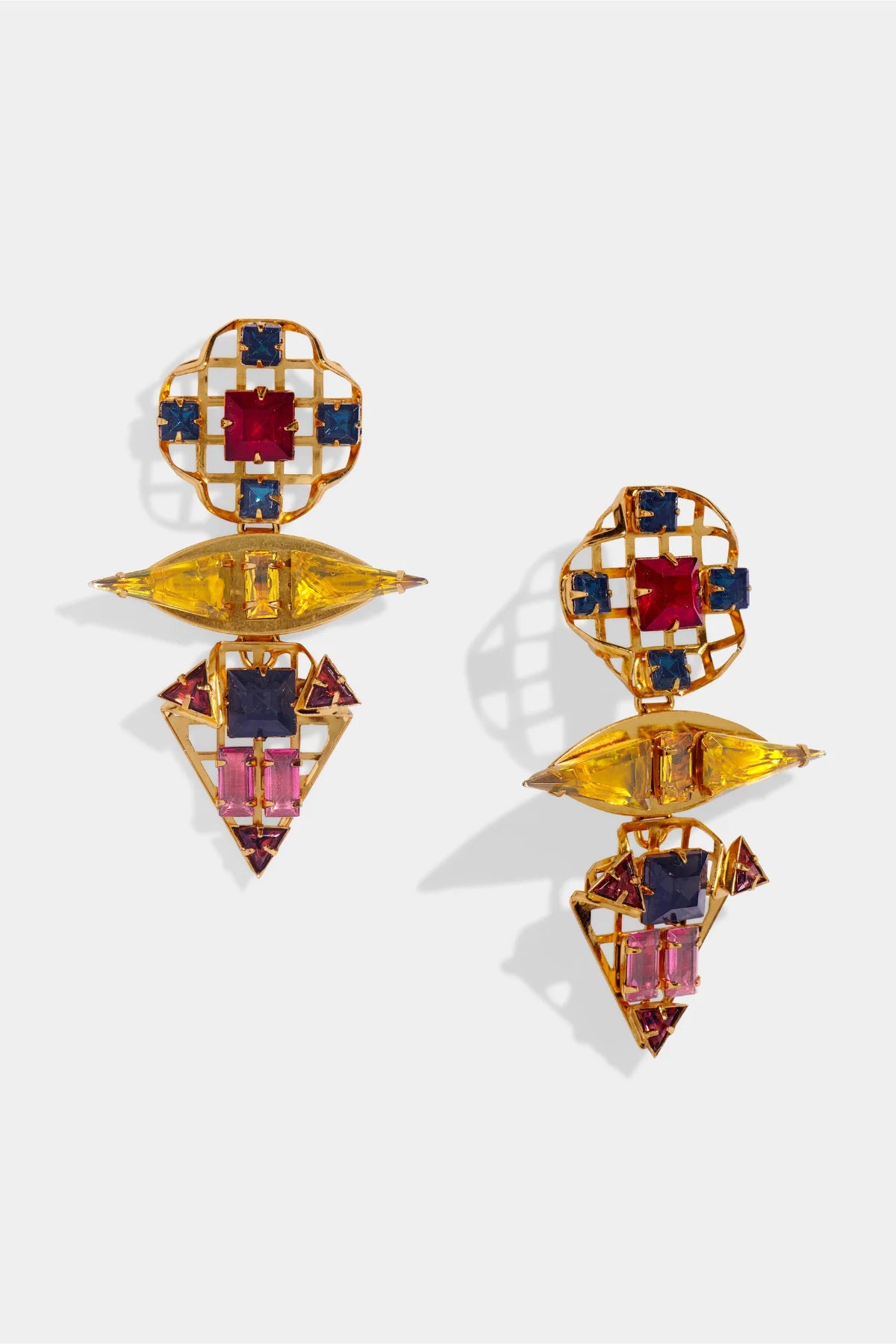 LIVIA SCULPTURAL COLORED STONE EARRING