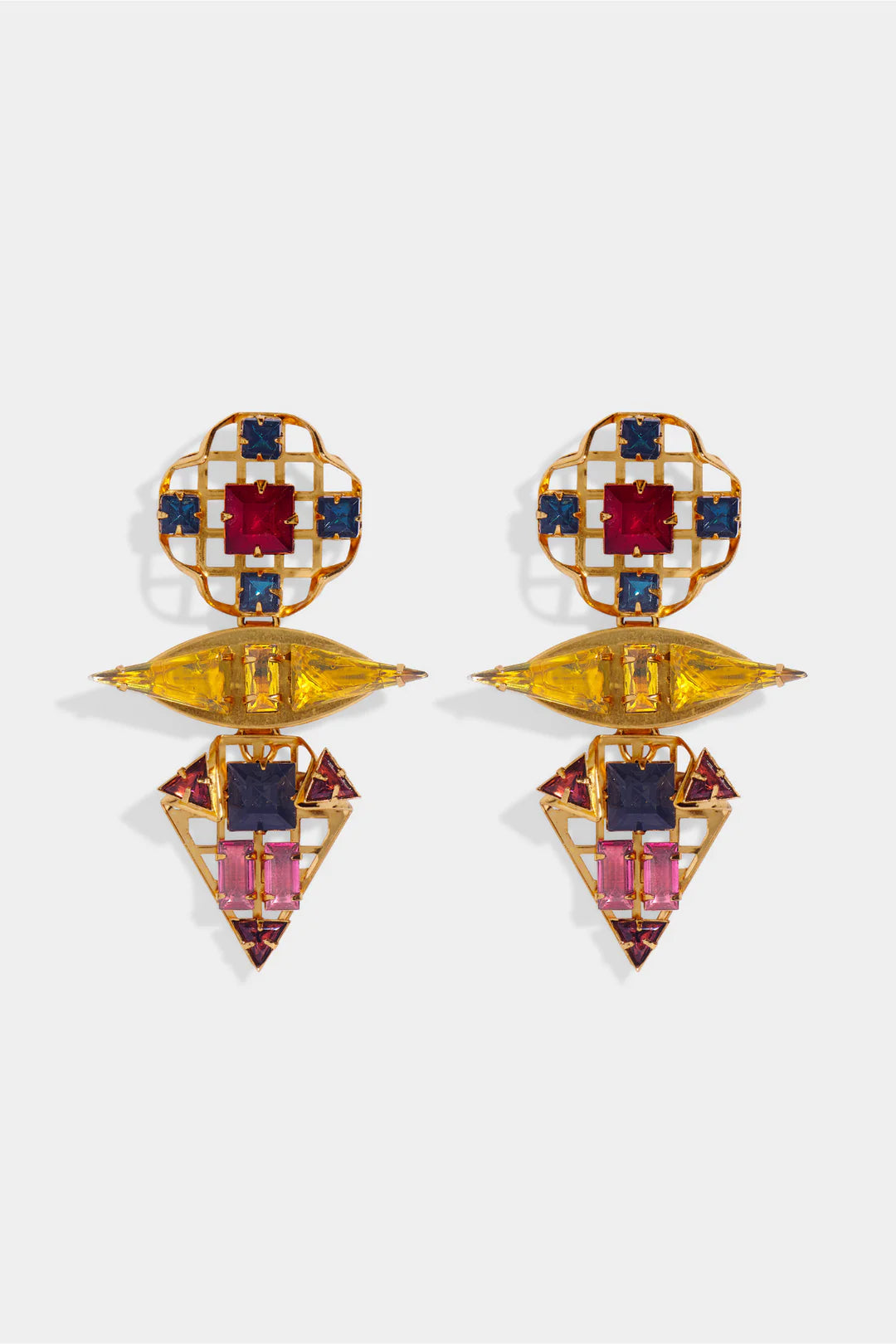 LIVIA SCULPTURAL COLORED STONE EARRING