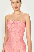 Astelle Floral Cut Strapless Dress PINK SORBET
