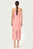 Astelle Floral Cut Strapless Dress PINK SORBET