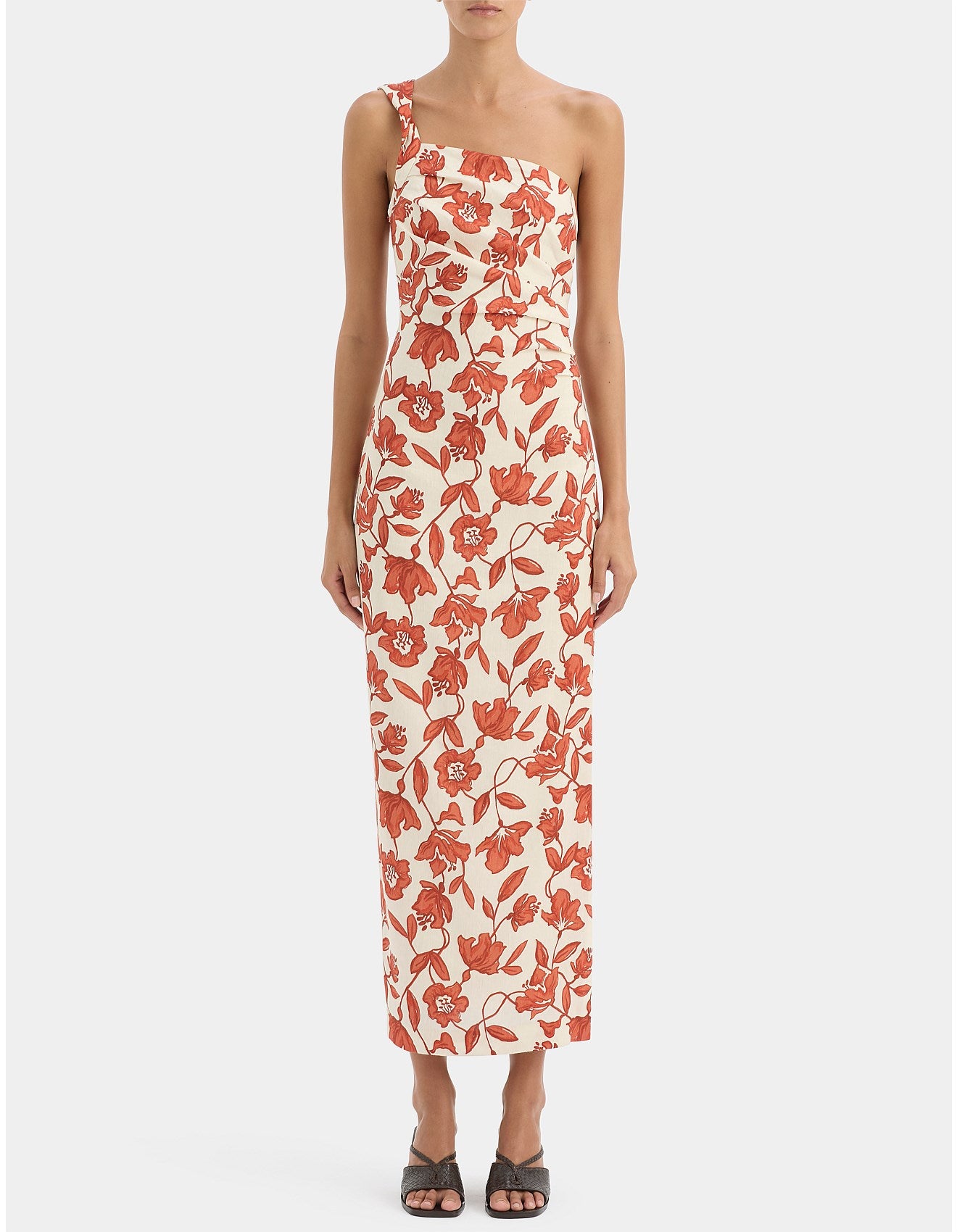 CHLOE ONE SHOULDER MIDI DRESS