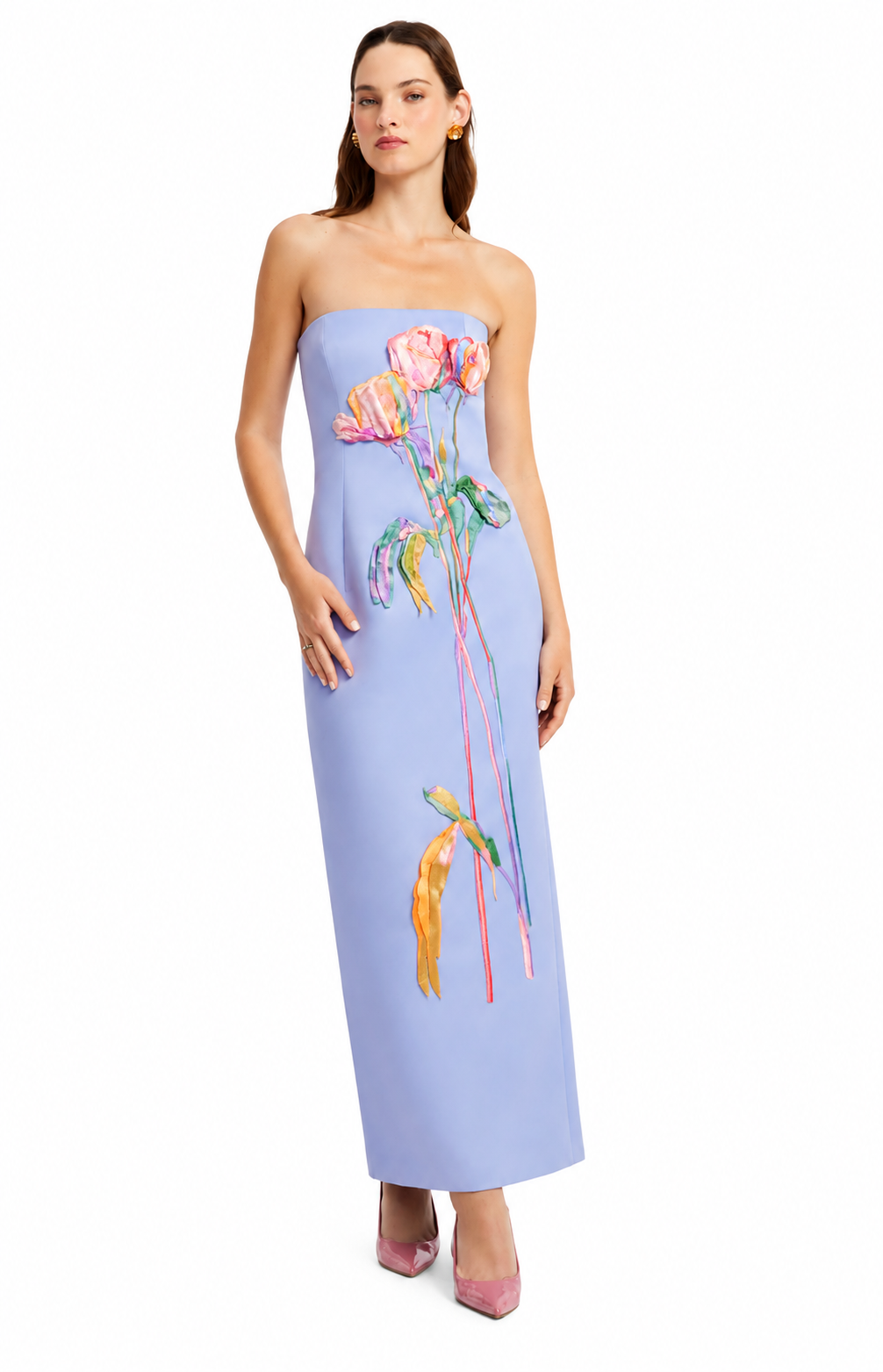 RAYNA EMBROIDERED BUSTIER MAXI DRESS