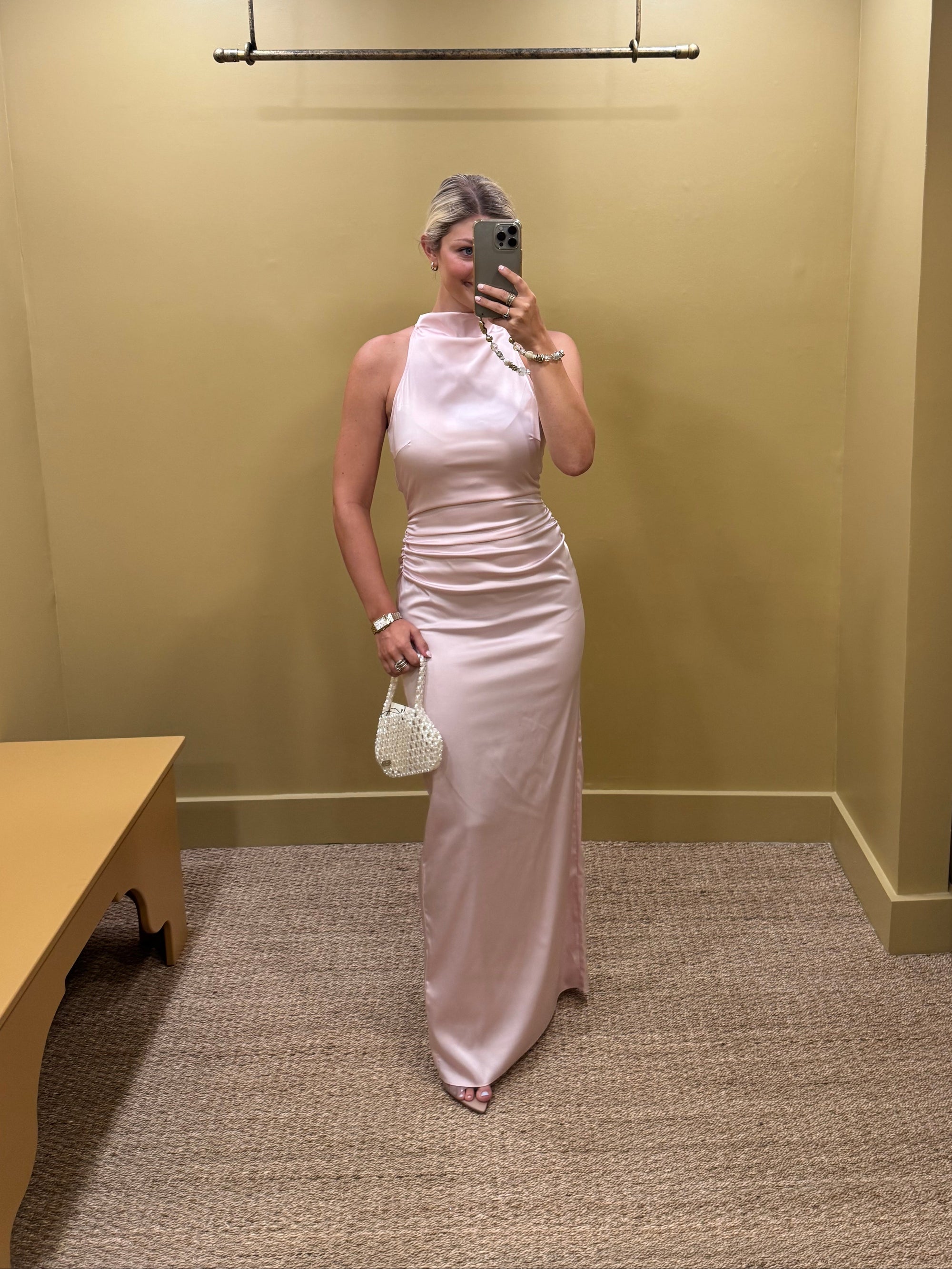 Halterneck Ruched Maxi