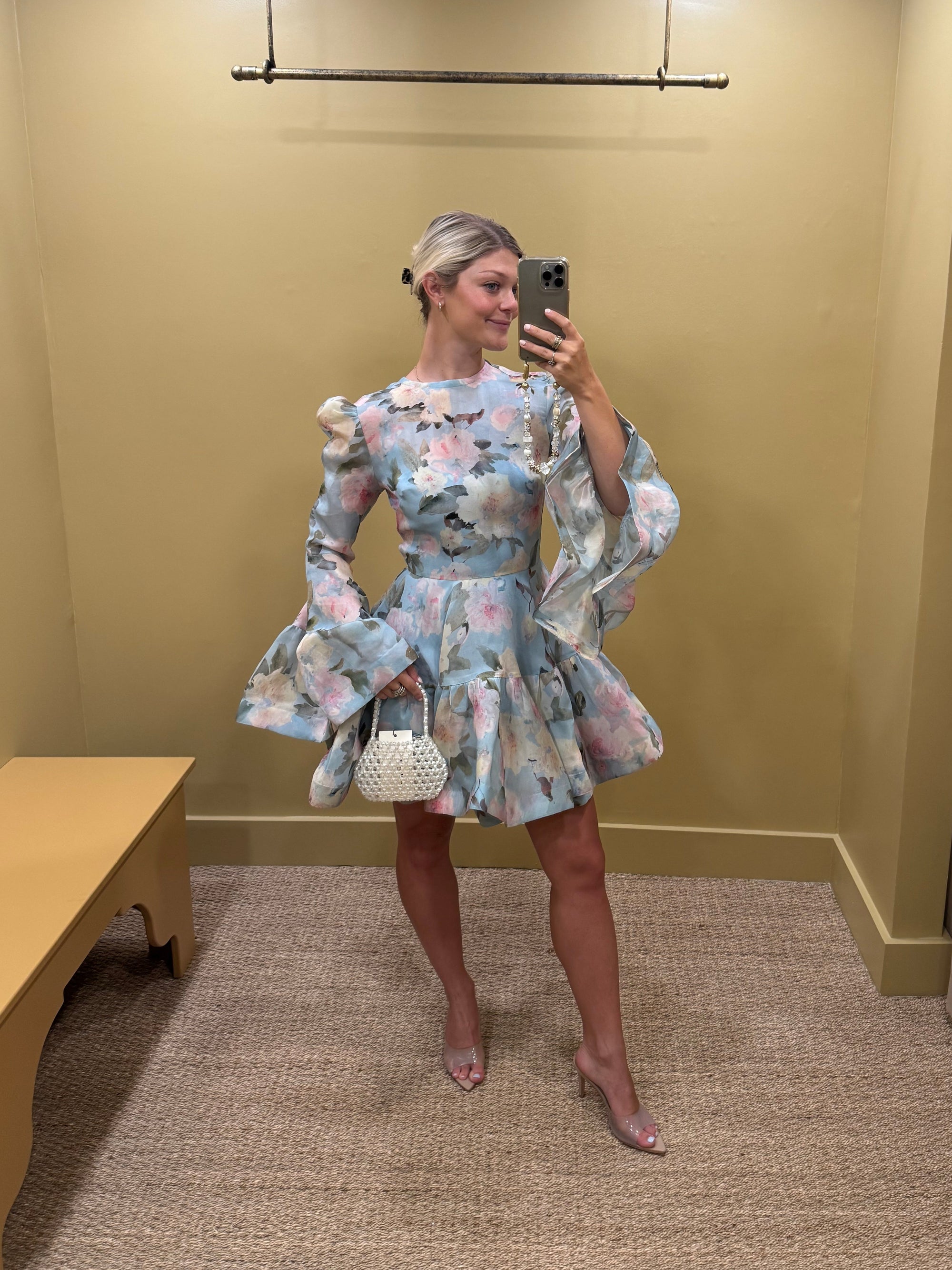 BLUE BOTANICA HAZE MINI DRESS
