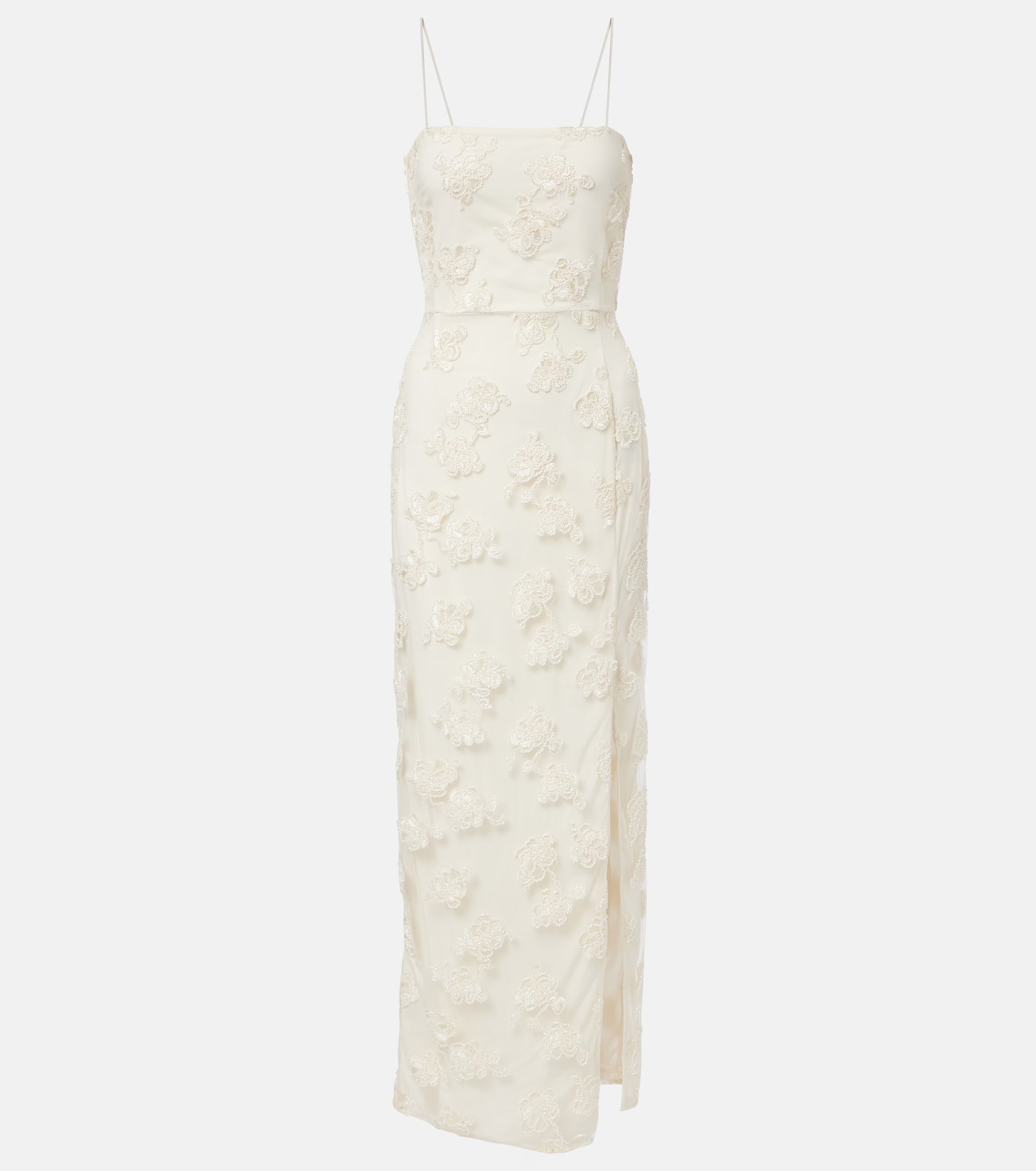 BEADED MAXI SLIT DRESS