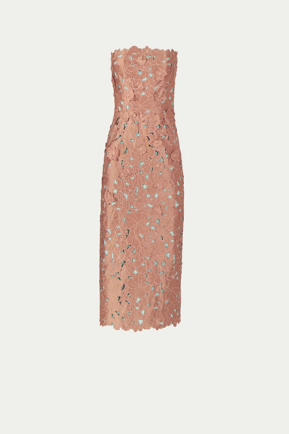 Zira floral cut strapless pencil dress