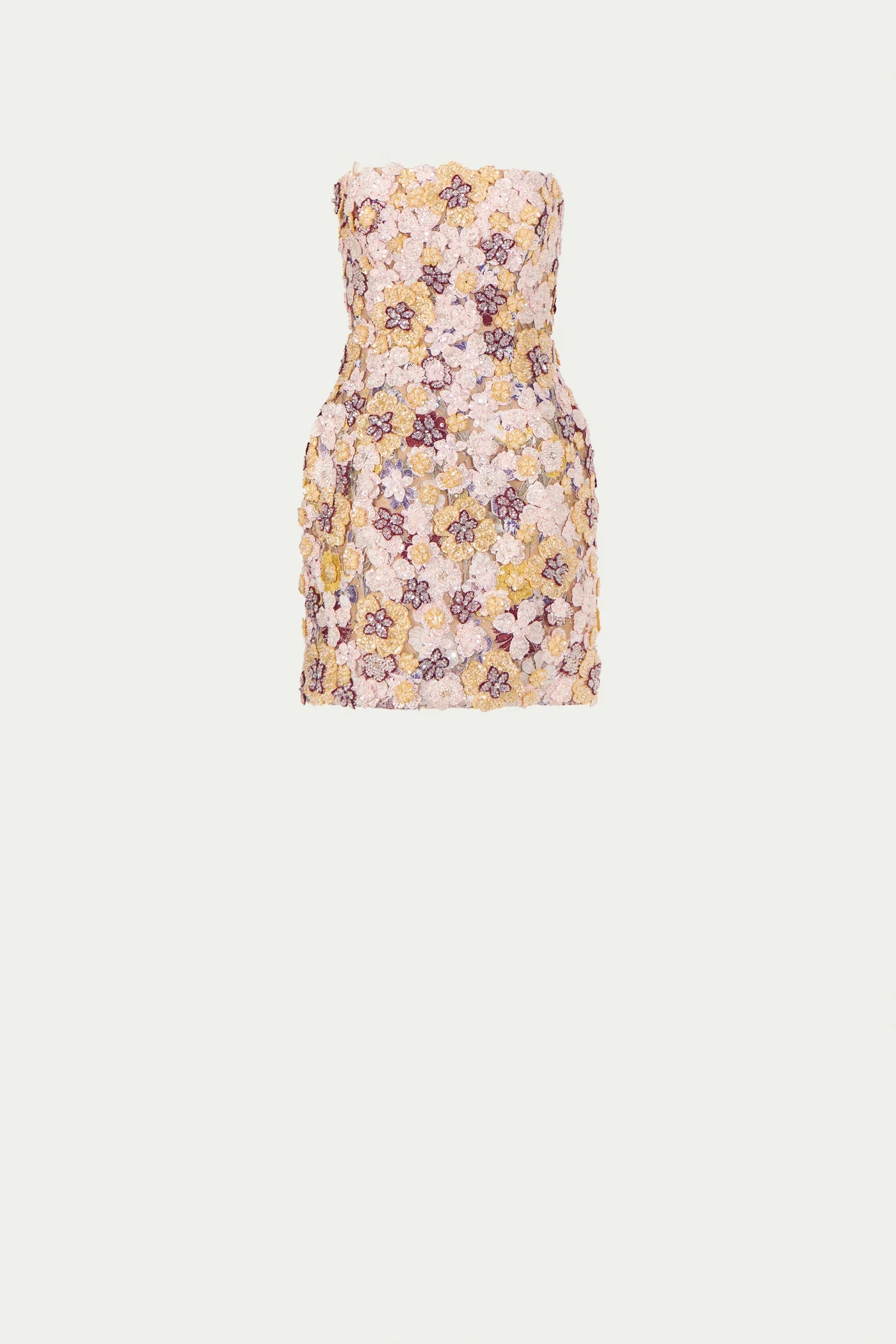 Sirra Embroidered Strapless Mini Dress