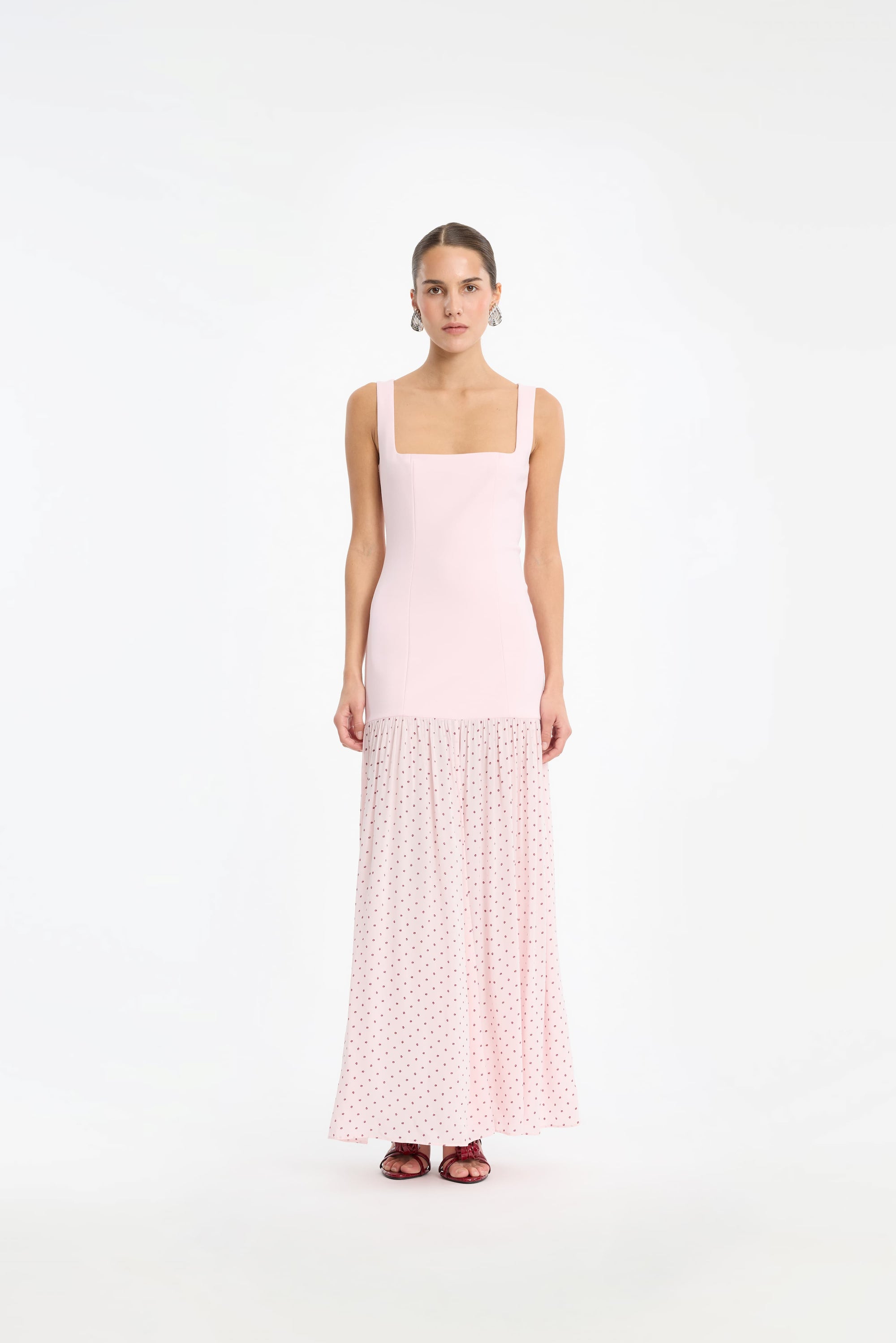 Crepe Scoop Neck Dress