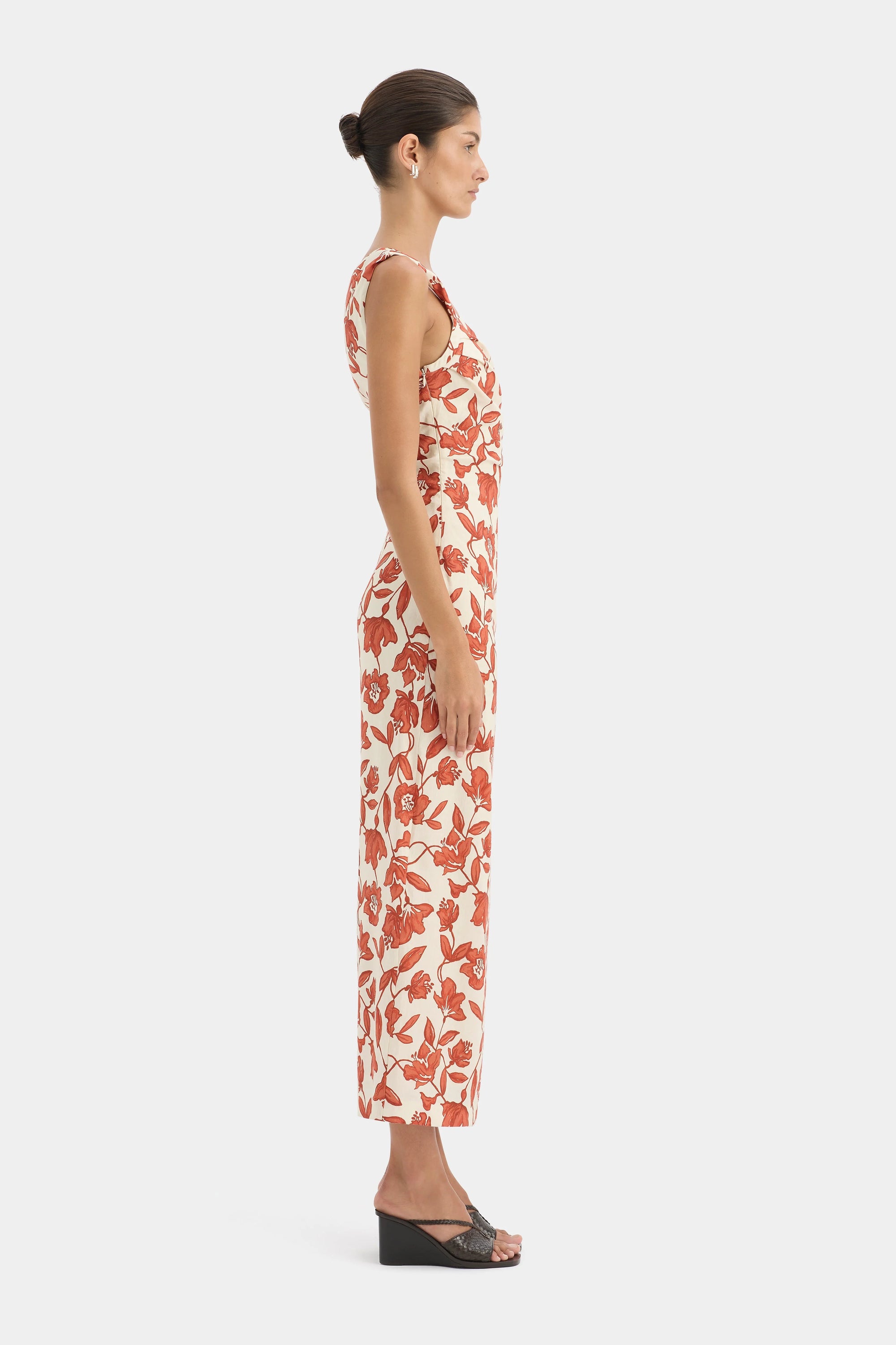 CHLOE ONE SHOULDER MIDI DRESS