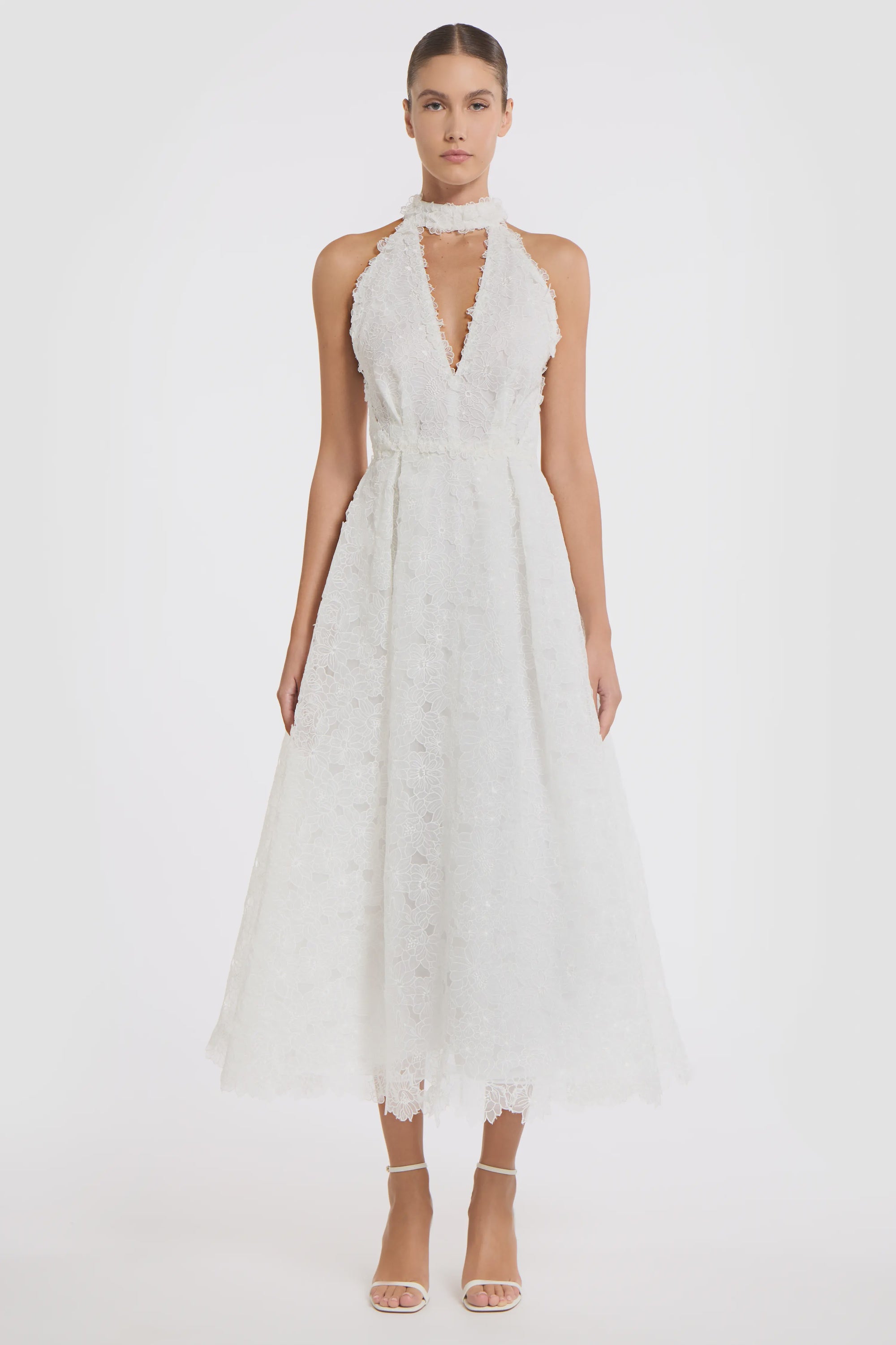 LAVINIA HALTERNECK MIDI DRESS