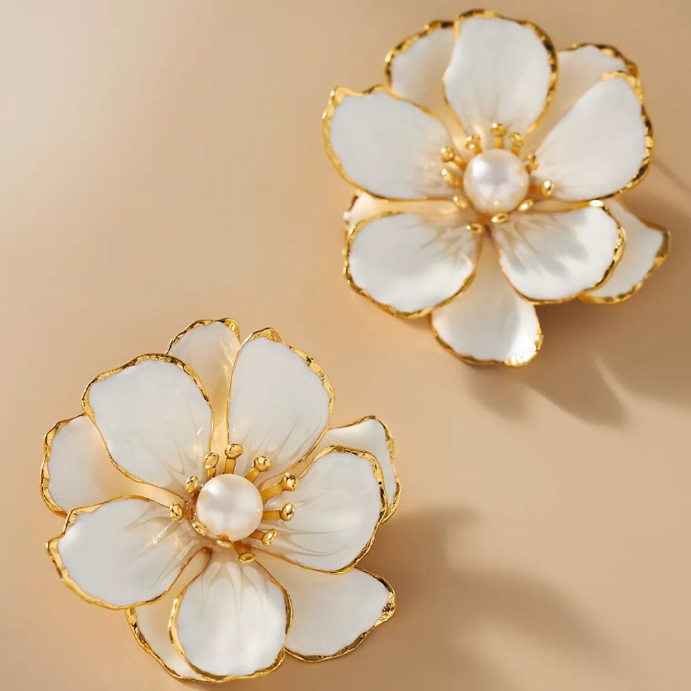 White Large Pearl Floral