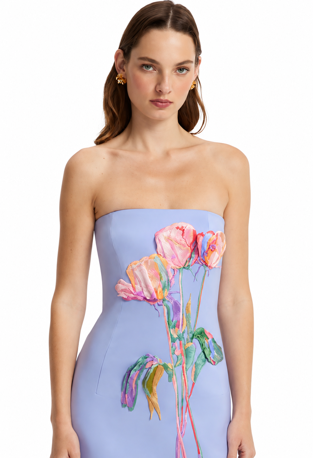 RAYNA EMBROIDERED BUSTIER MAXI DRESS