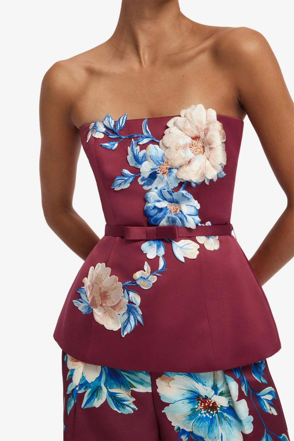 Nadia Embroidered Bustier Top