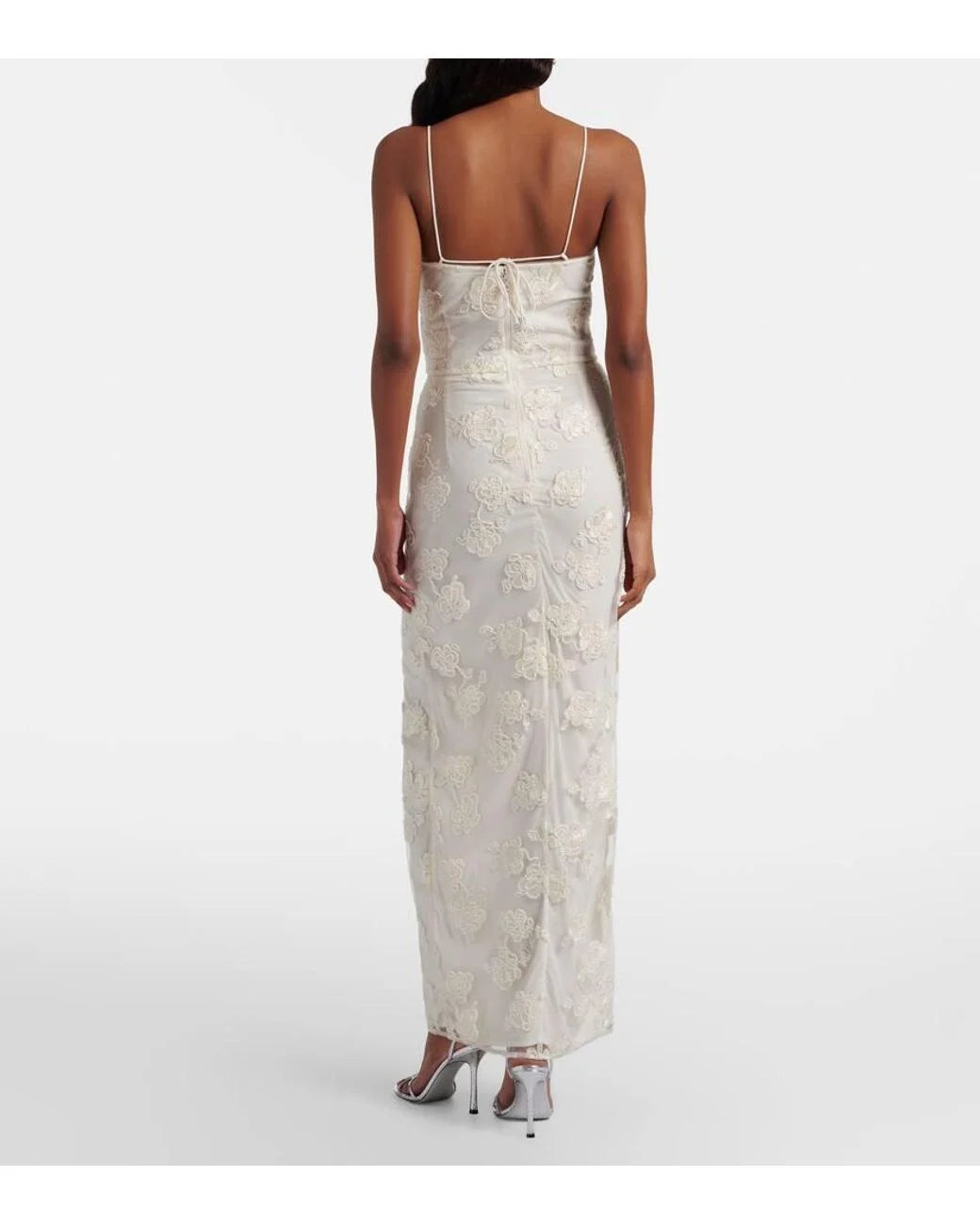 BEADED MAXI SLIT DRESS