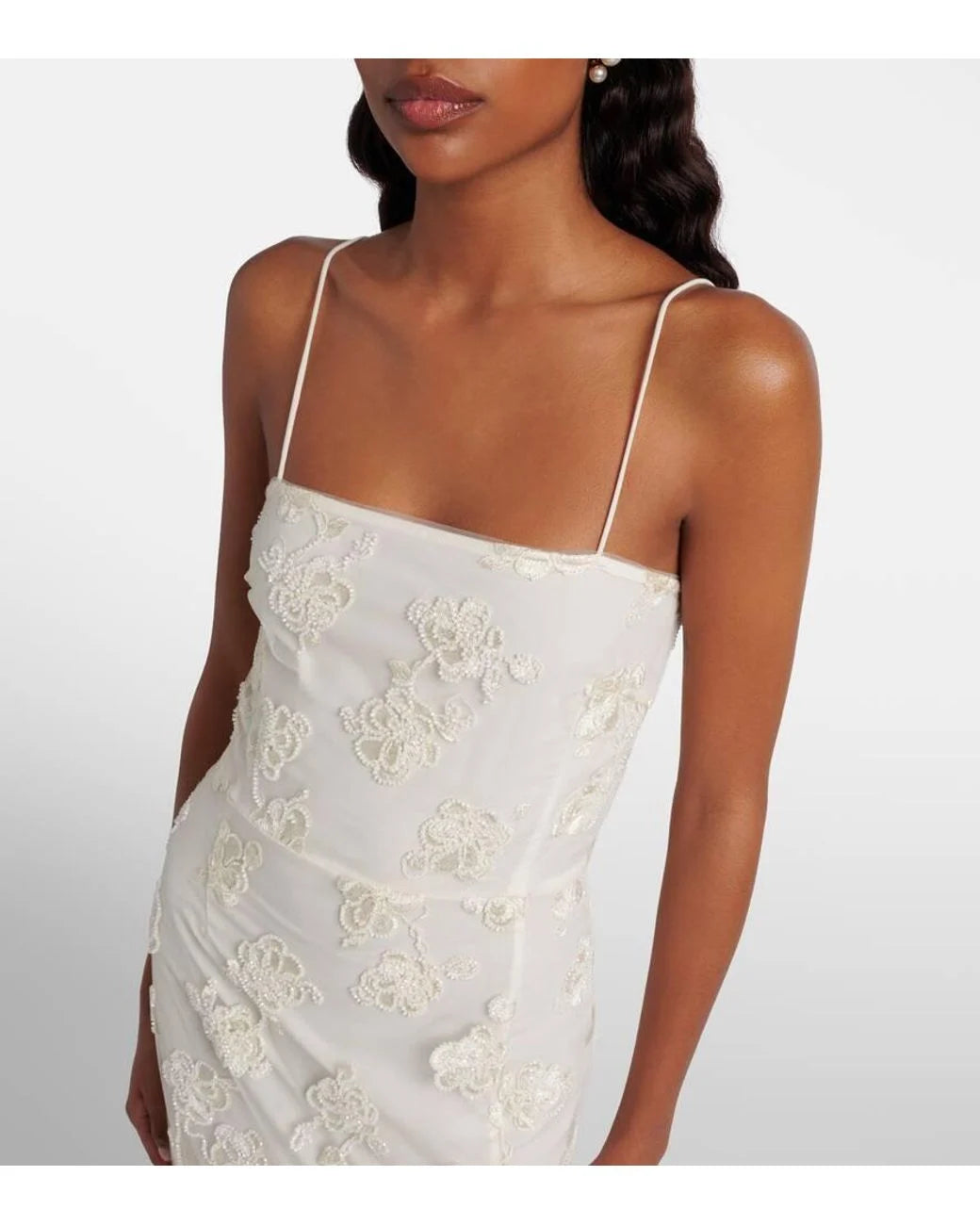 BEADED MAXI SLIT DRESS