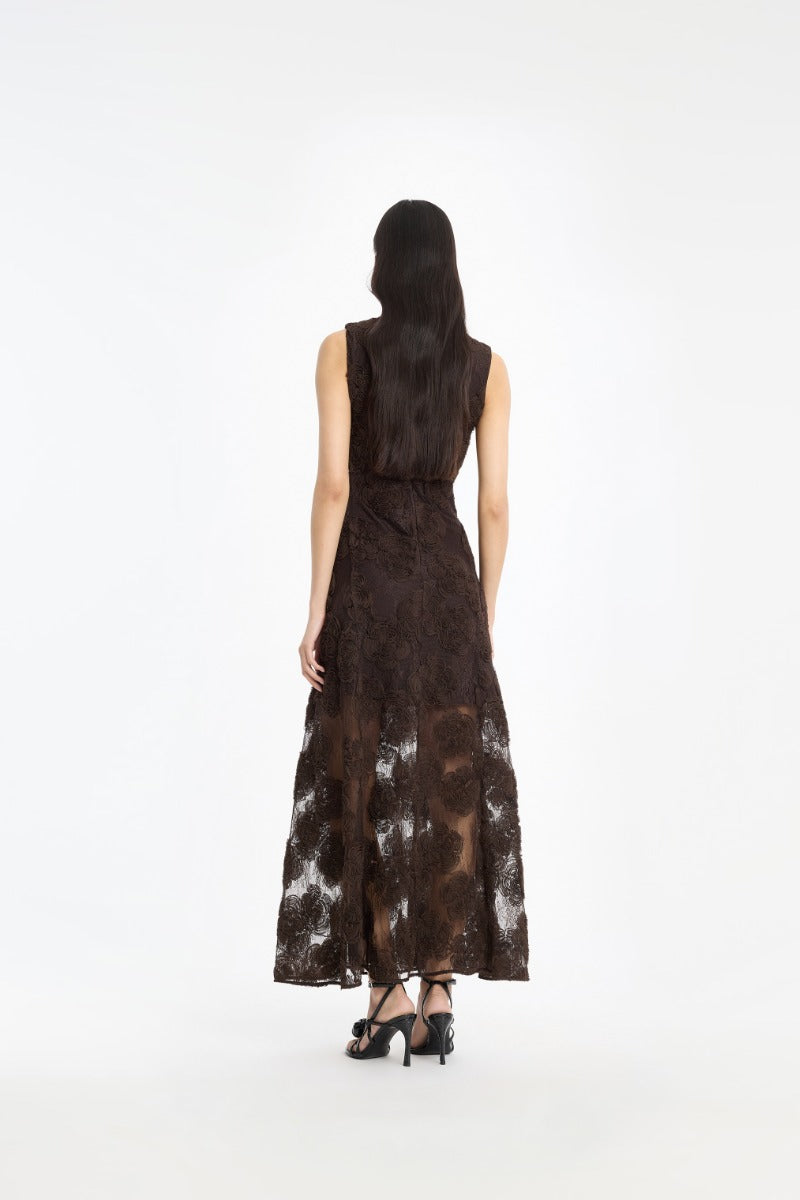 3D Flower Maxi Dress