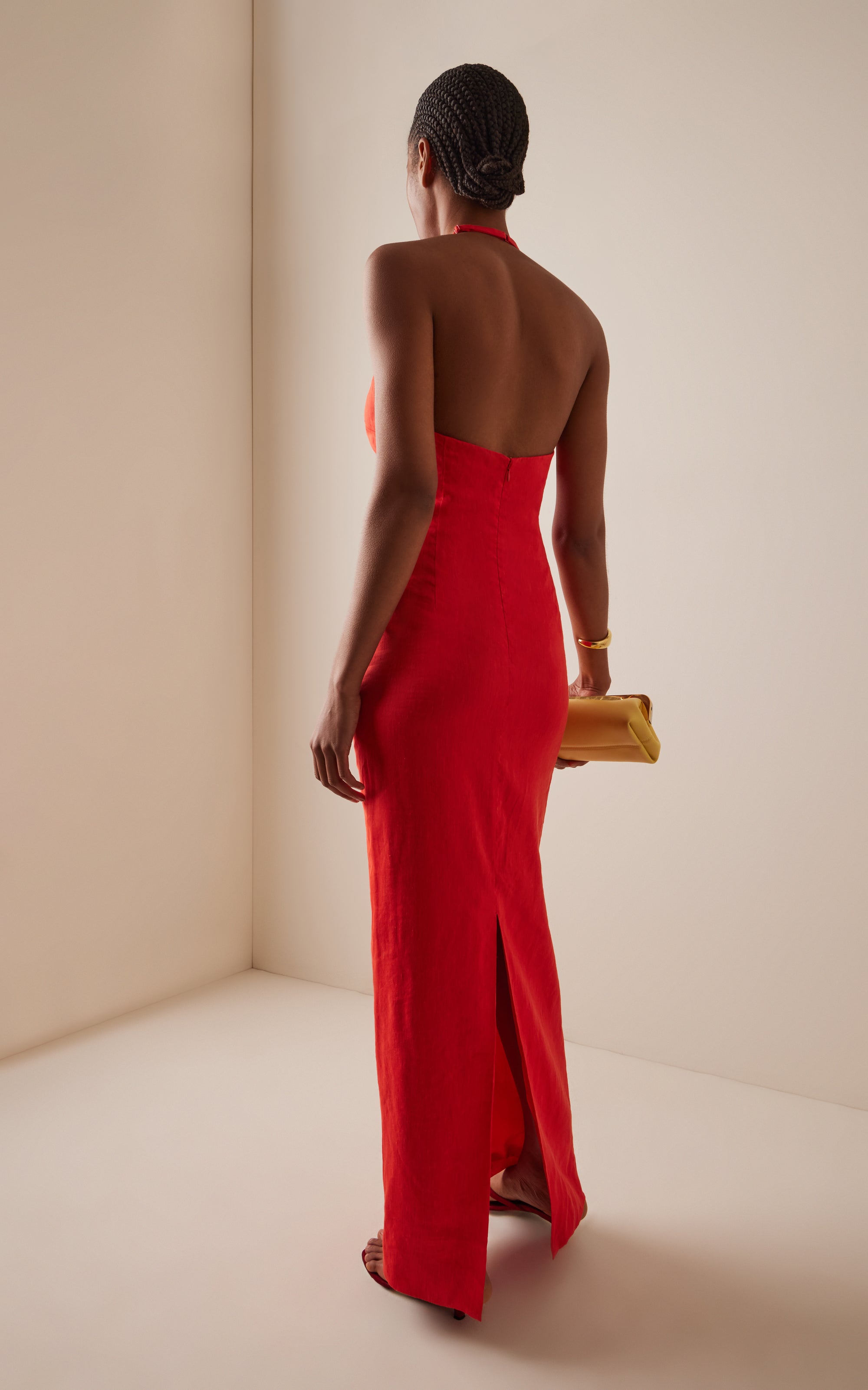 ELODIE HALTER MIDI DRESS